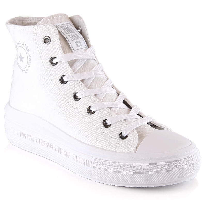 Ženske visoke tenisice na platformu bijele Big Star LL274A183 bijela