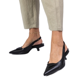 Crne Gougeon sandale na nisku petu crna