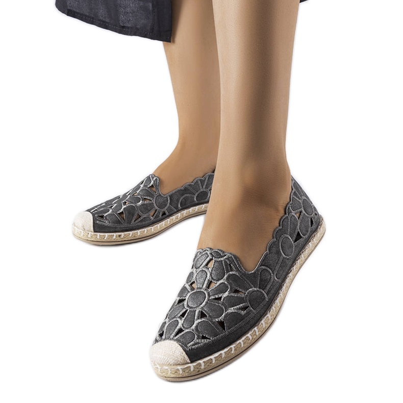 Sive ažurne espadrile iz Lamarrea siva