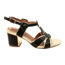 Evento Ženske sandale s ukrasnim gornjim dijelom 23SD35-5575 crno i zlato crna