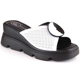 Filippo W DS4608 bijele kožne sandale na wedges bijela