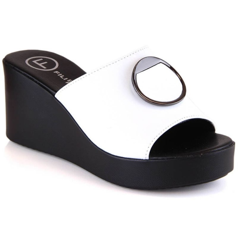 Filippo DK4610 bijele kožne mule cipele bijela