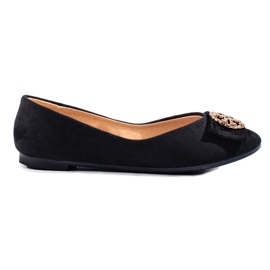 W. Potocki Crne balerinke od brušene kože s ukrasima iz Potockija crna