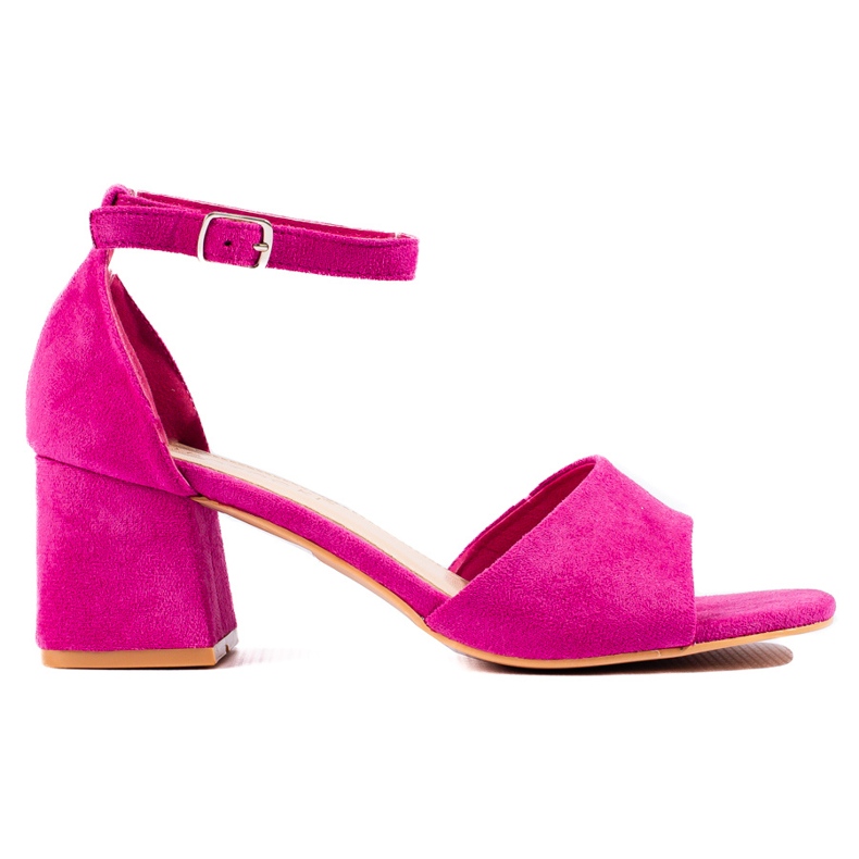 W. Potocki Ženske sandale od brušene kože na ružičastu kopču ružičasta