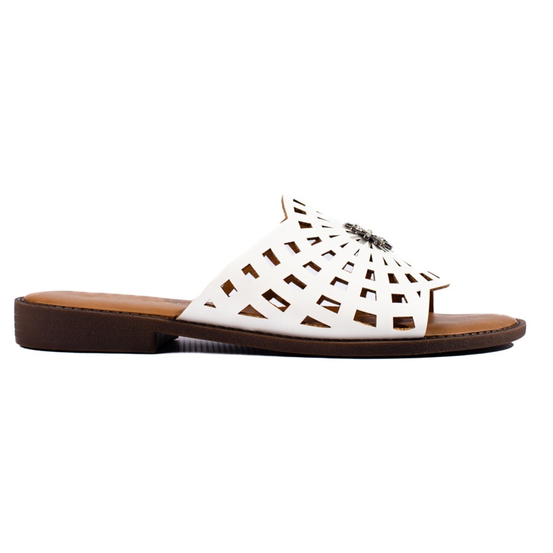 W. Potocki Ženske ažur bijele papuče Potocki bijela