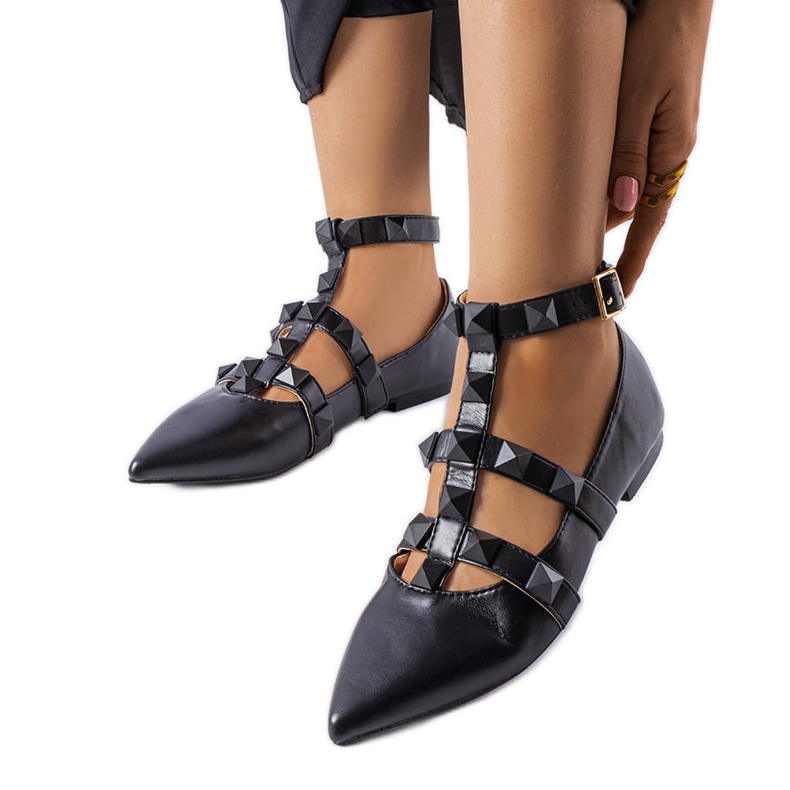 Crne balerinke sa spektakularnom Blur kopčom crno