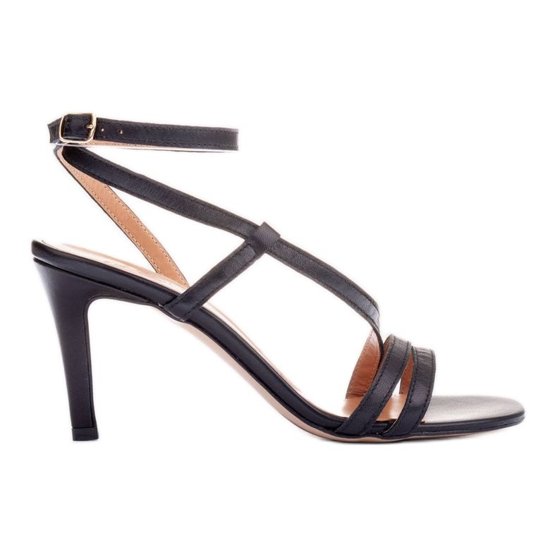 Marco Shoes Sandale na visoku petu crno