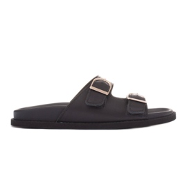 Marco Shoes Papuče s kopčama crna