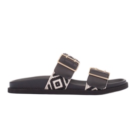 Marco Shoes Papuče s kopčama crna