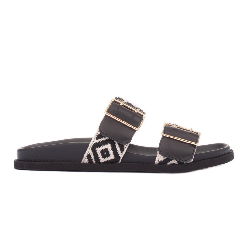 Marco Shoes Papuče s kopčama crno