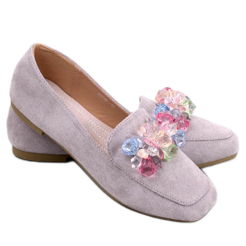 Mokasinke s perlama Deley Grey siva