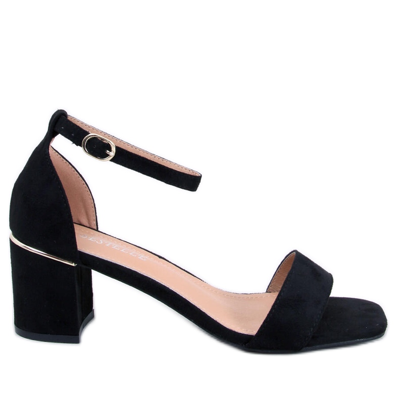 Rocco crne sandale na nisku petu crno