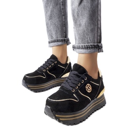 Crno-zlatne platform tenisice iz Therriena