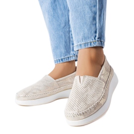 Noruega zlatne otvorene cipele zlatni