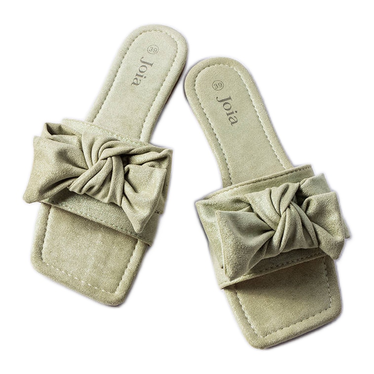 Zelene elegantne natikače s mašnom iz Thériaulta zelena