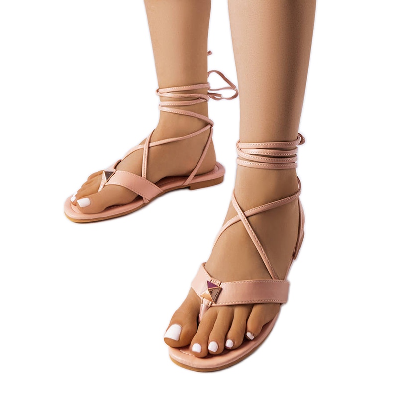 Ružičaste sandale na vezanje iz Marleaua ružičasta