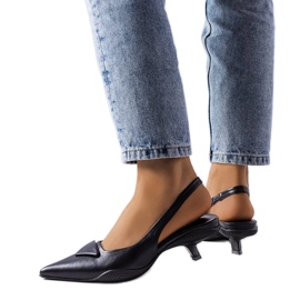 Crne Labonté sandale na nisku petu crna