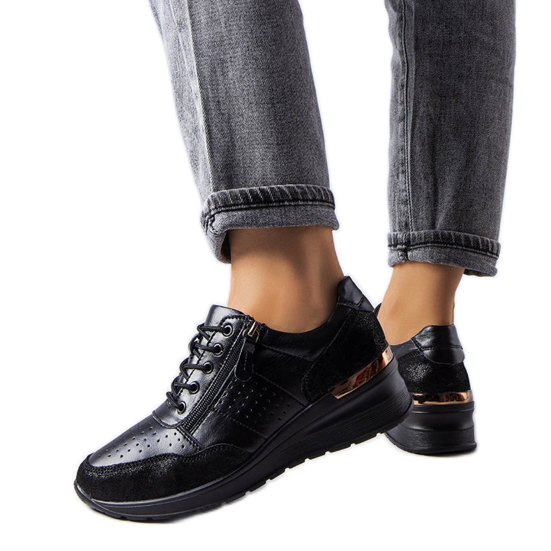 Jazzar crne ažur kožne cipele crno