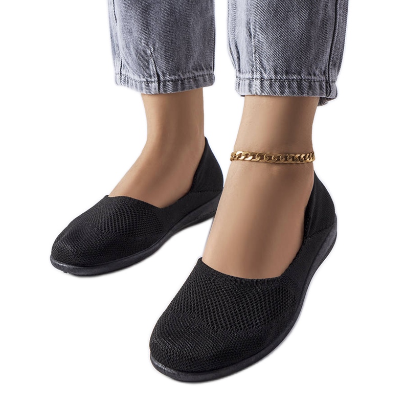 Provencher crne balerinke od tkanine crno