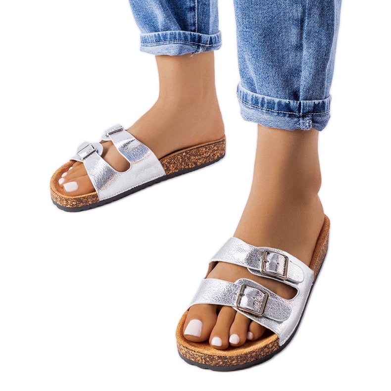 Cincinna natikače od srebrnog plutenog potplata srebro