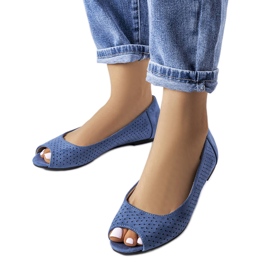 Mornarsko plave ažur balerinke od Agate plava