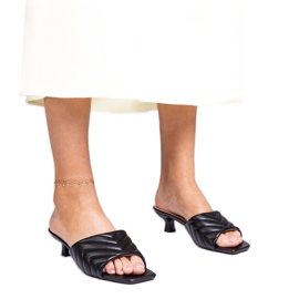 Crne Launay sandale na nisku petu crna