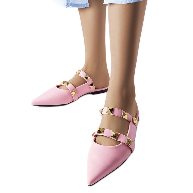 Ruckmanove ružičaste sandale na špic ružičasta