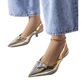 Gougeon zlatne sandale na nisku petu zlatni