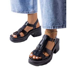 Sunset crne sandale na stiletto petu crna