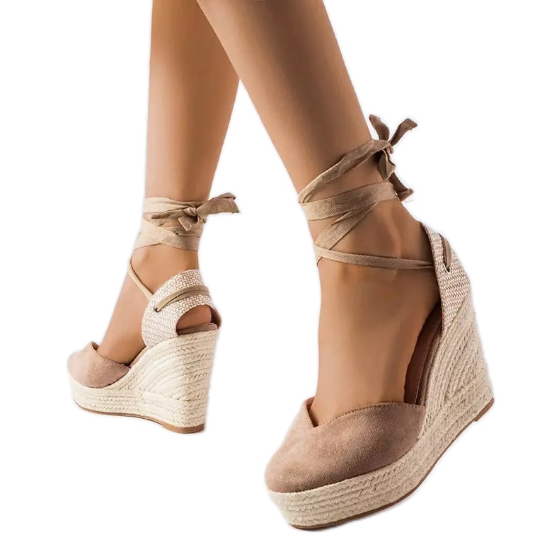 Smeđe klinaste espadrile iz Duboisa smeđa