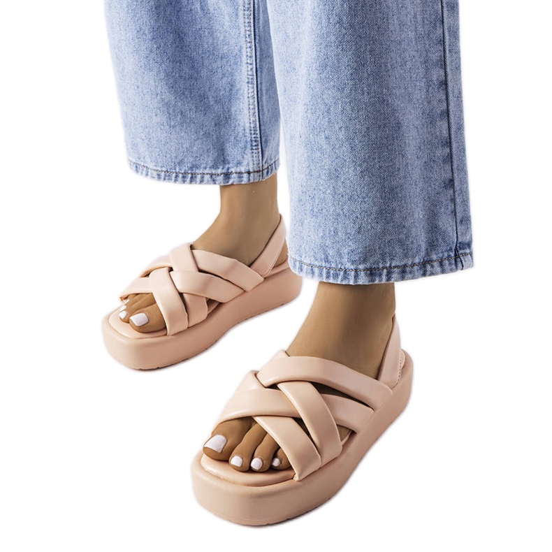 Ružičaste sandale s platformom Horseshoe ružičasta