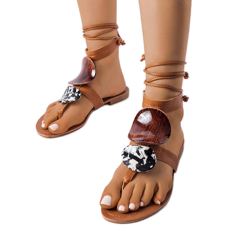 Moines smeđe ukrasne sandale smeđa