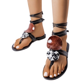 Moines crne ukrasne sandale crno