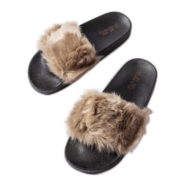 Bež papuče s krznom iz Genevrea