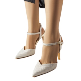 Gallia zlatne svjetlucave kockaste štikle zlatni