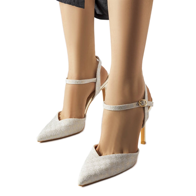 Gallia zlatne svjetlucave kockaste štikle zlatna