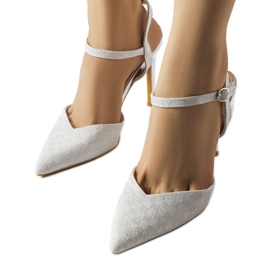 Gallia srebrne sjajne štikle srebro