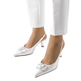 Bijele visoke pete s kubičnim cirkonima iz Lafontainea bijela