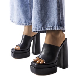 BM Crne Mercure sandale na visoku petu crno