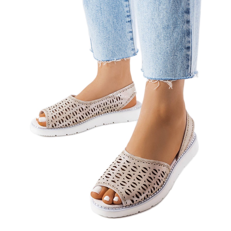 Kišne srebrne ažur sandale srebro