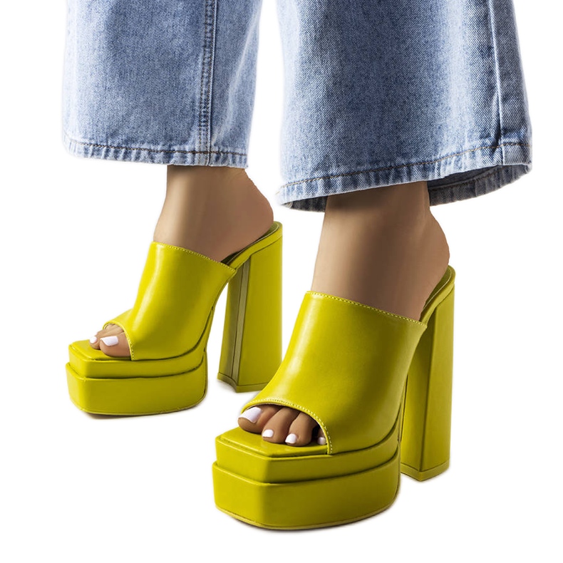 Zelene Mercure sandale na visoku petu zelena