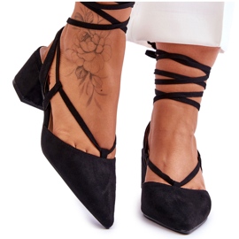 PG1 Crne Carlotte salonke na nisku petu s čvorovima crna