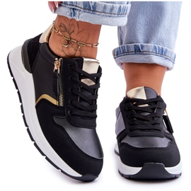 PG1 Ženske sportske cipele s patentnim zatvaračem crne Larisa crna