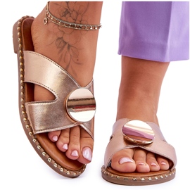 Vinceza Ženske zlatne Kenley ravne pete zlatni