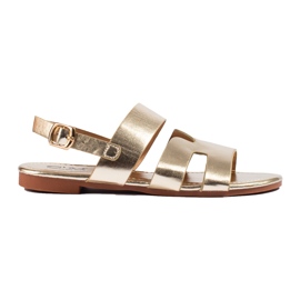Shelovet zlatne ravne sandale zlatni