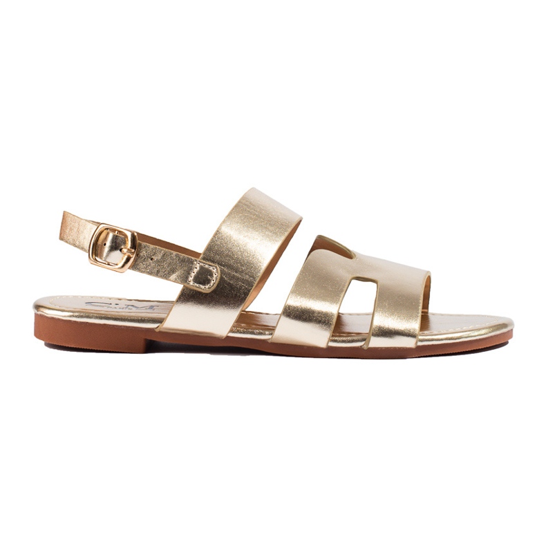 Shelovet zlatne ravne sandale zlatna