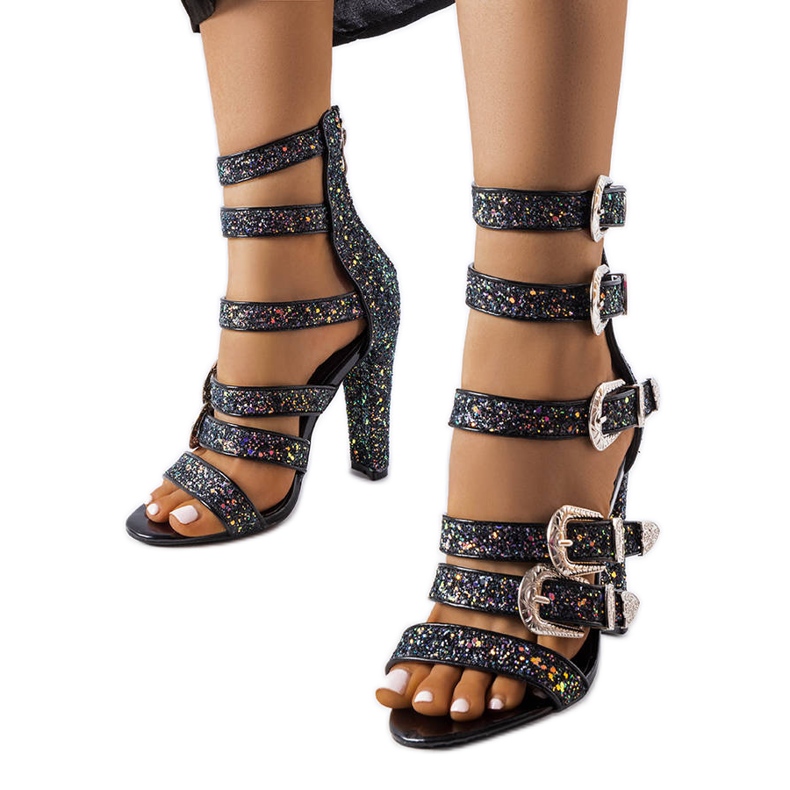 Crne svjetlucave sandale od Walnut crno