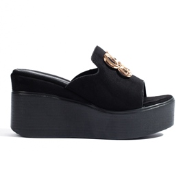 Shelovet crne natikače od brušene kože crna