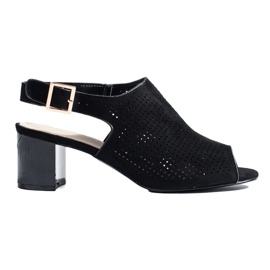 Ženske crne sandale Shelovet s otvorenom antilop petom crna