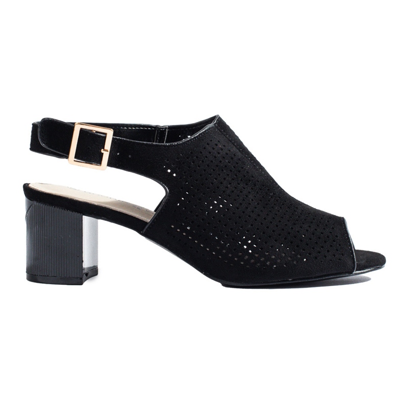 Ženske crne sandale Shelovet s otvorenom antilop petom crno